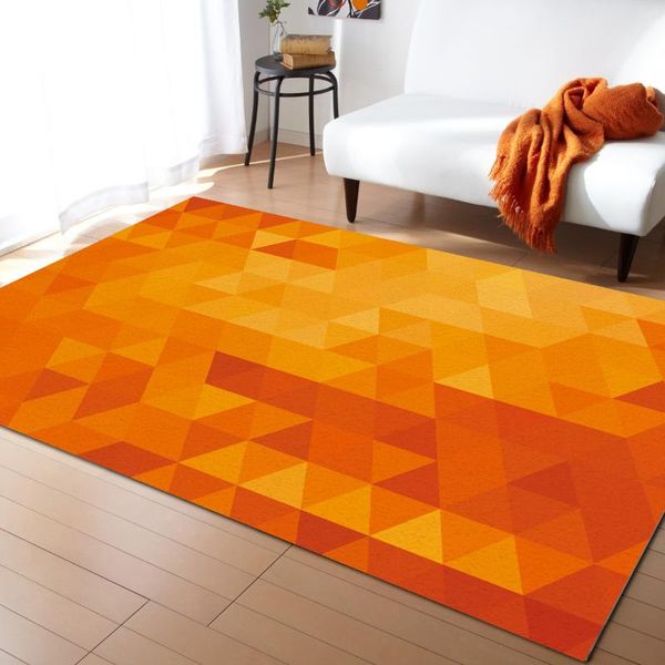

carpets triangle geometry orange printed floor mat door mats lounge rug kids carpet living room bedroom modern home decoration
