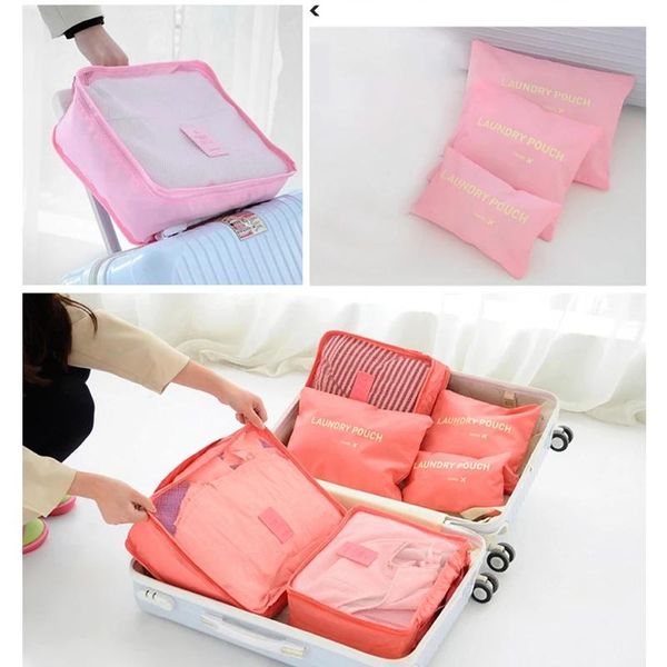 

clothing & wardrobe storage 6pcs travel bag organizer multicolor waterproof makeup suitcase packing cube case set accessories