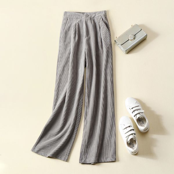 

2021 new spring stright corduroy material casual stretch high waist women long pants female trousers outwear 6puq, Black;white