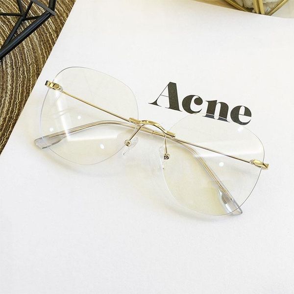 

clear lens eyeglasses glasses women vintage square trendy frame large sunglasses men glasses 2021 rimless oversized big khktg, White;black