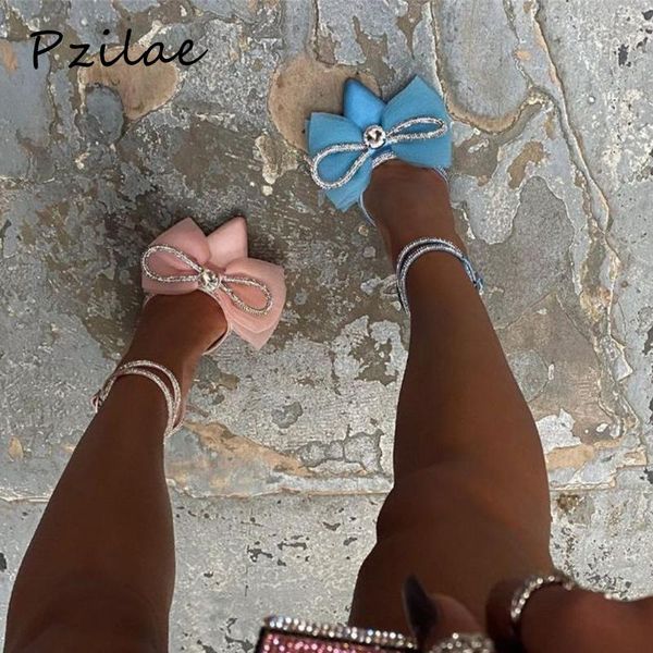 

sandals pzilae elegant rhinestone women shoes bowtie bling string crystal high heels summer party dress pumps size 35-42, Black