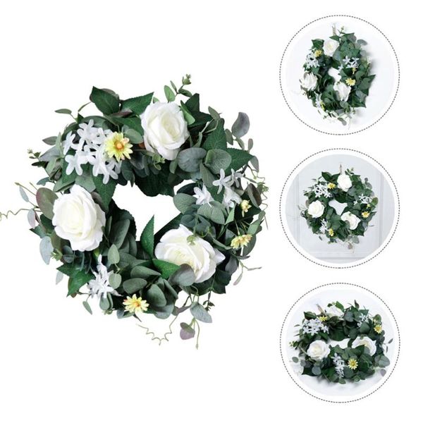 

decorative flowers & wreaths 1pc simulation rose door wreath home wedding (assorted color)
