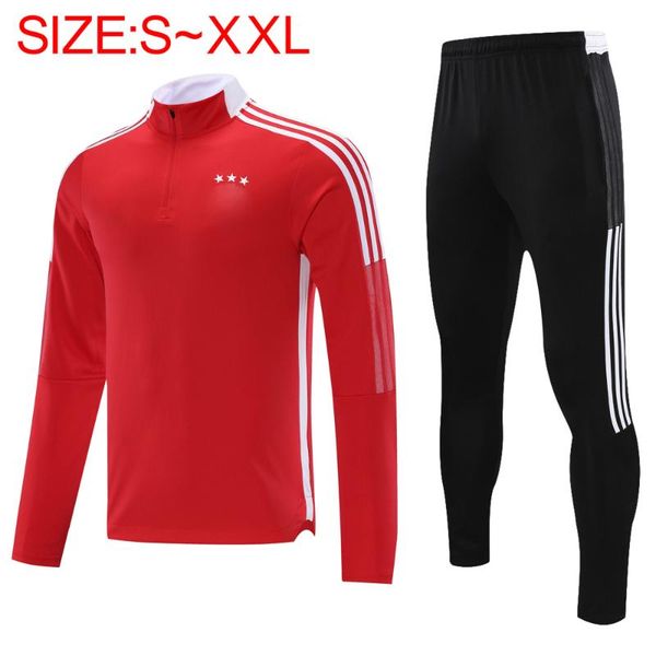 

gym clothing 2021 national club long sleeve red color soccor team shirt football jacket for men, White;black