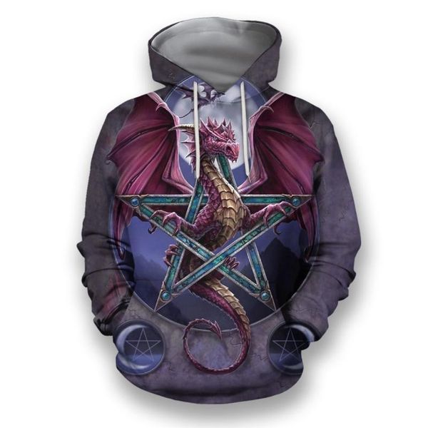 

men's hoodies & sweatshirts 2021 fashion 3d tattoo dragon hoodie star sweatshirt for men/women spring/autumn casual pullover zipper str, Black