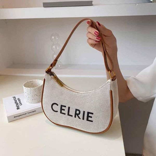 

evening bags 2021 autumn women's underarm bag fashion trend pea female letter nylon baguette lady handbag shoulder