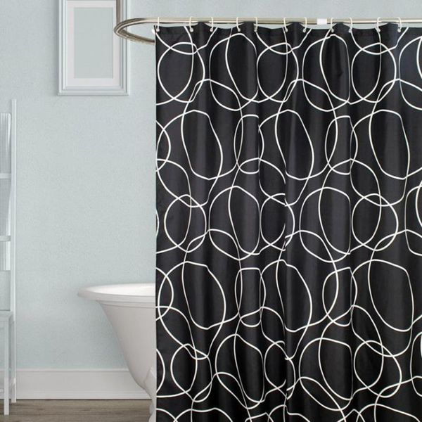 

shower curtains 35 waterproof bath bathroom circles endless curtain bathtub cover extra large wide 12 hooks rideau de douche