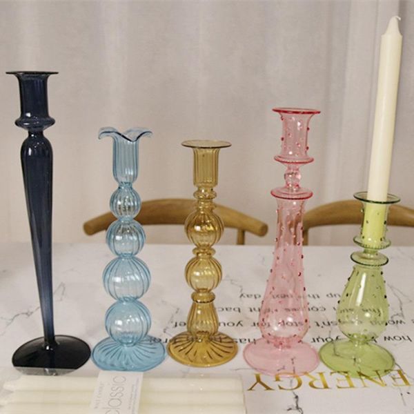

candle holders glass holder for wedding decorations candlestick romantic candelabros christmas stand home decor