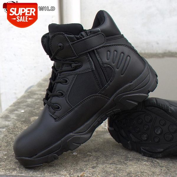 

winter men military tactical boots waterproof genuine leather lace up black desert combat army ankle boot men's work shoes #be5j