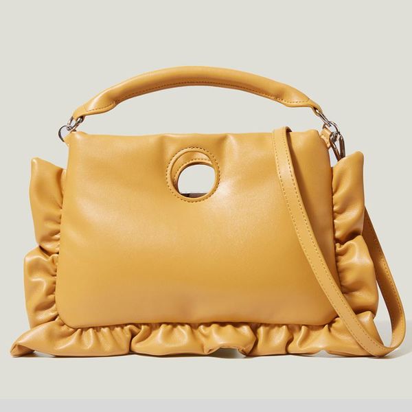 

evening bags fashion ruffles pillow padded handbag designer ruched women shoulder luxury pu leather crossbody bag large tote purses 2021