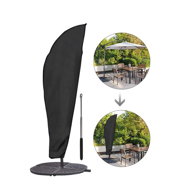 Pátio guarda-chuva capa para jardim cantilever parasol ao ar livre guarda-chuvas protetora capa protetora impermeável guarda-sol acessórios jk2103xb