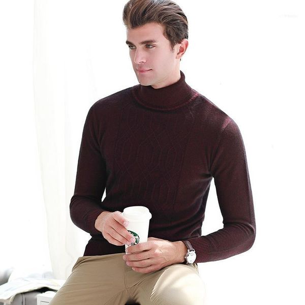 

winter high neck thick warm sweater men turtleneck brand mens sweaters slim fit pullover knitwear male double collar1, White;black