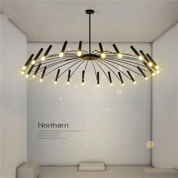 

pendant lamps black led chandelier lighting living room bedroom ceiling home decoration lamp modern dining hanging
