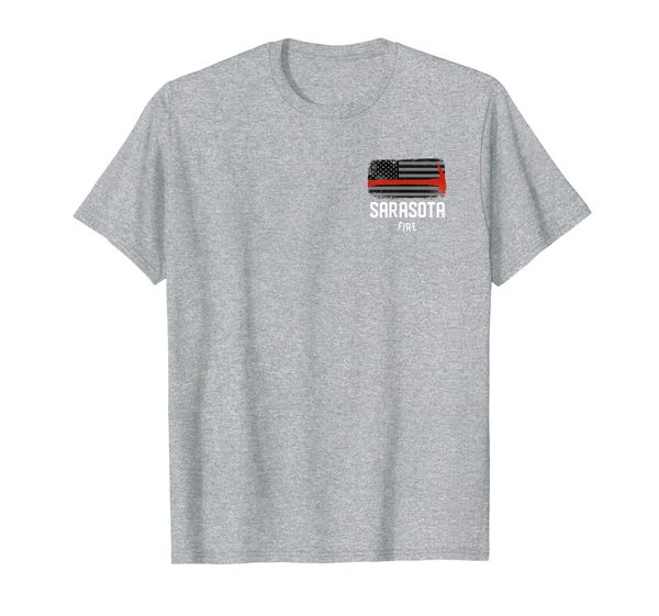 

sarasota florida fire rescue department firefighter duty t-shirt, White;black