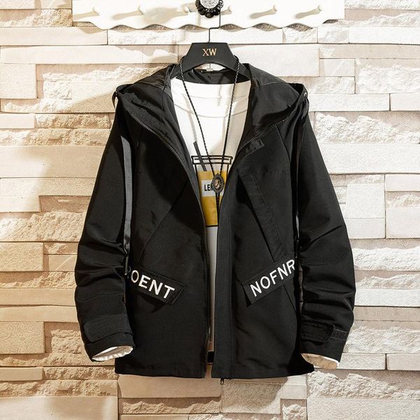 

hip hop jacket coat mens hooded windbreaker jacket 2021 new casual male coats streetwear men's jackets, Black;brown