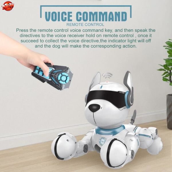 

Intelligent Smart Electronic RC Dog 12 Animal Sounds Dancing Singing Pet Voice Control RC Toy Robot Dog Model With Light Sound