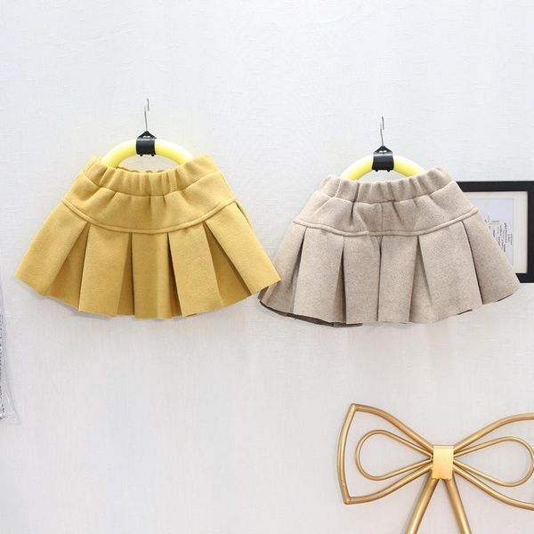 

skirts mihkalev solid color warm fleece girls 2021 winter baby girl cashmere tutu skirt for children thicken pleated