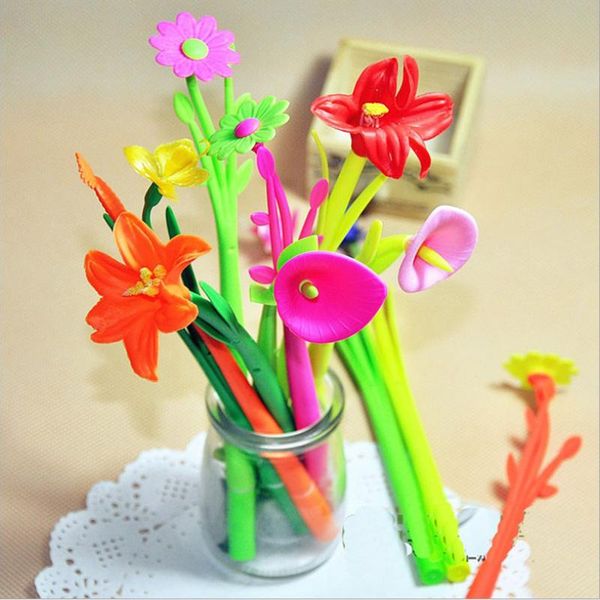 

gel pens 6pcs creative flower pen office stationery
