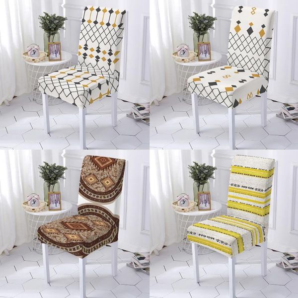 

chair covers ethnic patterned northern europe p back cover house restaurant el seat case slipcovers protector decoration washable