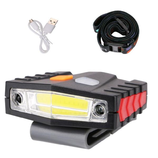 

headlamps 2 type cob led induction hat clip lights headlight fishing touch sensor usb charging cap headlammp camping light supply