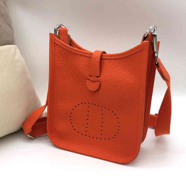 

designer bagsh hollow evelyn messenger bag shoulder bag ladies first layer cowhide fashion simple 18cm mini wild soft high-quality senseluxu