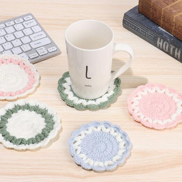 

mats & pads gift coffee cup heat insulation table cute handmade furniture flower