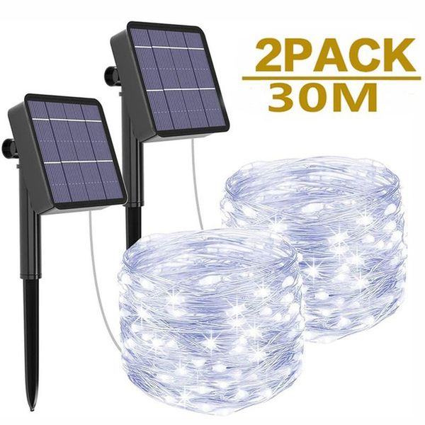 

strings solar lamp outdoor wreath christmas led lawn garden wedding party