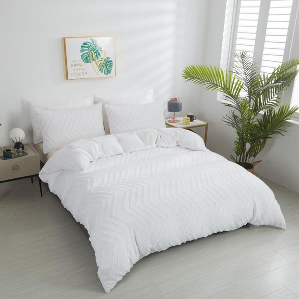 

bedding sets 3d cut flowers wave pattern milk white duvet cover set with pillowcase twin full  king bedclothes bed linen