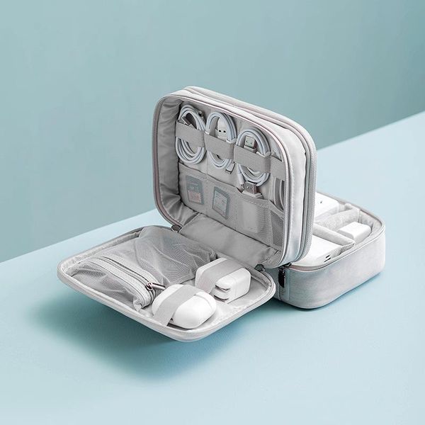 

storage bags mystery double layer digital bag portable function multi-storage large capacity data line box