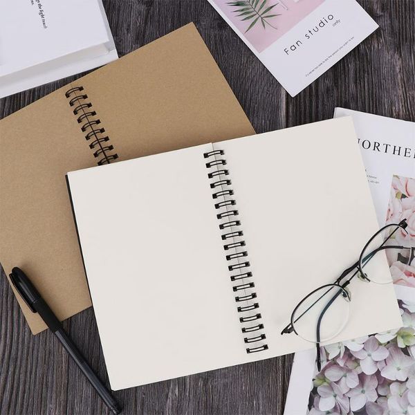 

notepads 1 pcs retro notebook kraft paper sketchbook graffiti blank book cowhide cover white inner page painting, Purple;pink