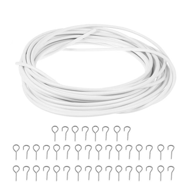 

curtain & drapes 10 meters practical cord rope string with 20pcs hooks