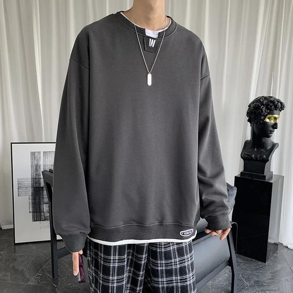 

men's hoodies & sweatshirts 2021 autumn loose mens harajuku male casual oversize pullovers japanese street, Black