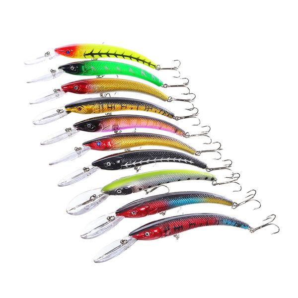

155mm fishing lures 15.5cm 16.3g hooks hard bait stick japanese two tackle
