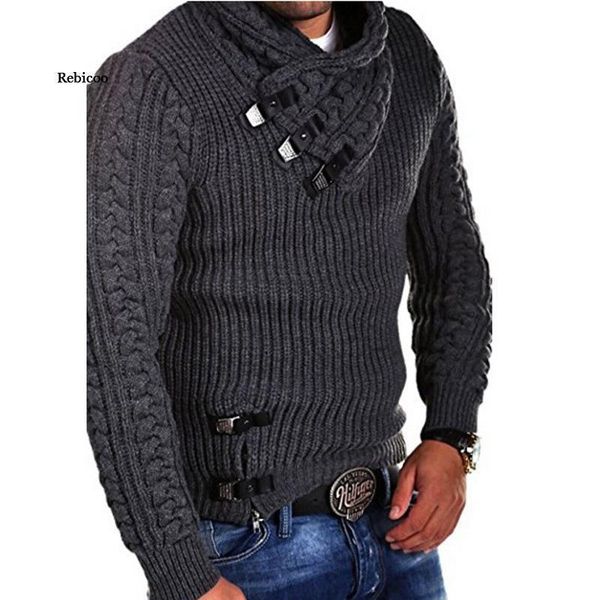 

men's sweaters fashion warm knitted morality turtleneck sweatshirt male slim streetwear pullovers clothing autumn winter, White;black