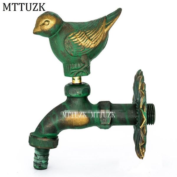 

mttuzk outdoor garden faucet animal shape bibcock antique solid brass birdie tap for washing mop/garden watering animal faucets