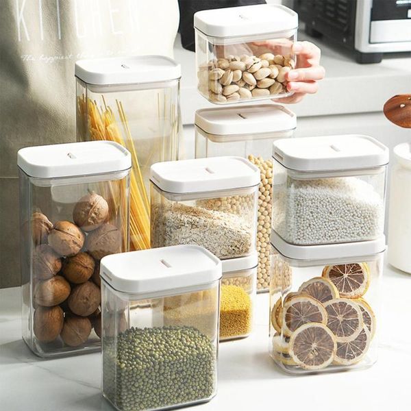 

storage bottles & jars plastic practical transparent square sealed tank wide application case fresh-keeping for bar