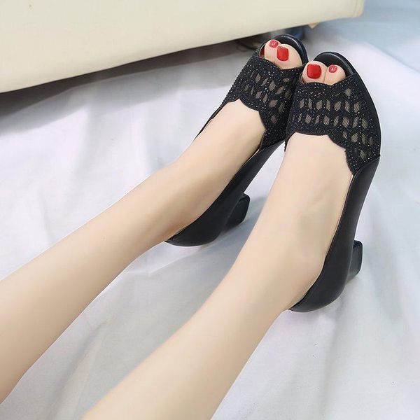 

sandals open toe pumps black high heels dress shoes summer white wedding hollow out peep boat
