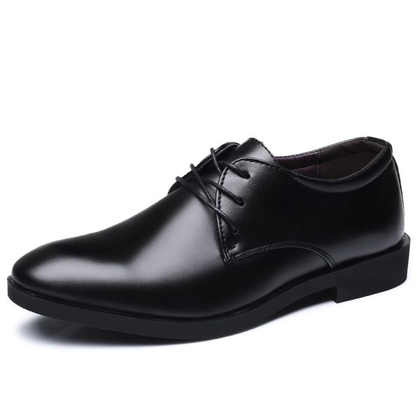 

brand men leather formal business shoes male office work flat shoes oxford breathable party wedding anniversary shoes uik8, Black;white
