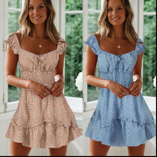 

women fashion summer boho square neck mini short dress evening casual party beach dresses sundress drop shipping, Black;gray