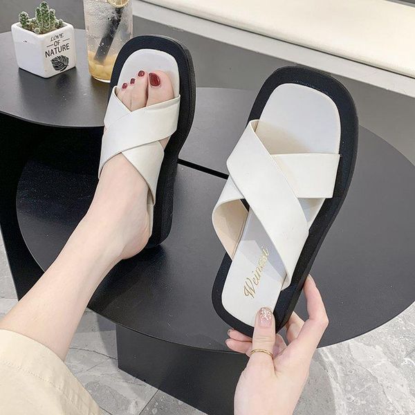 

slippers women summer indoor soft bottom bathroom non-slip home trend, Black