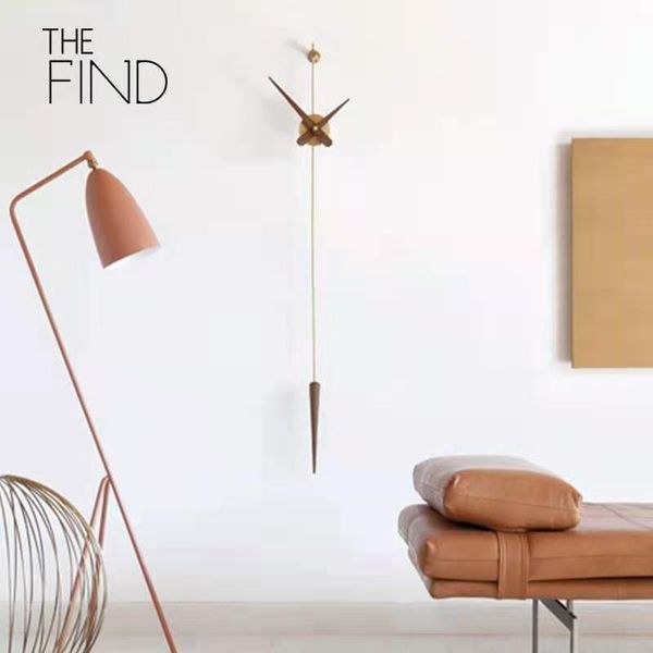 

modern personality creative minimalist clock brass oversized pointer wall clock