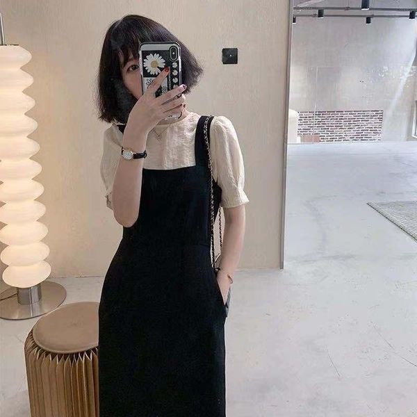 

plus size tracksuits black strap skirt suit 2021 summer fashion chiffon shirt + two-piece