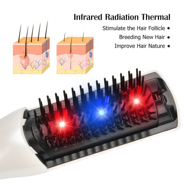 

blue red light therapy massage comb scalp stimulate physiotherapy infrared ray laser comb for hair growth anti hair loss brush