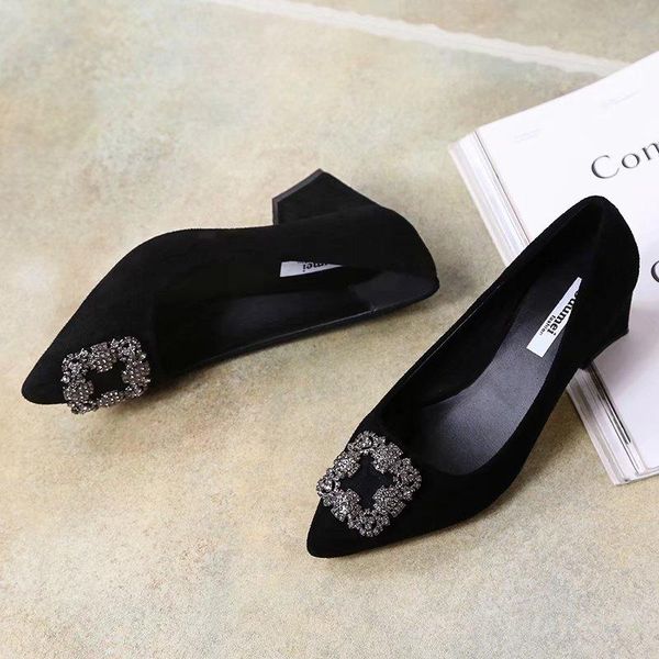 

dress shoes fashion rhinestone pointed high heels stiletto black ladies career single 2021 autumn wild heel women's u14-74