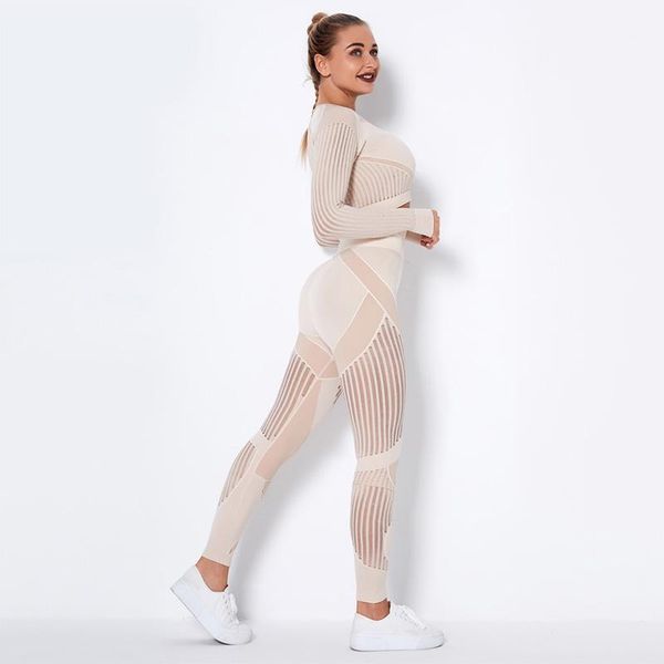 

yoga outfit hollow out seamless set sport outfits women black two 2 piece crop bra leggings workout gym suit fitness sets