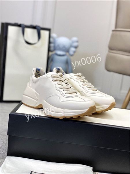 

fashion rhyton leather 35-45 sneaker mens designer shoes strawberry wave mouth tiger web print luxury vintage trainer women designers womens, Red;white