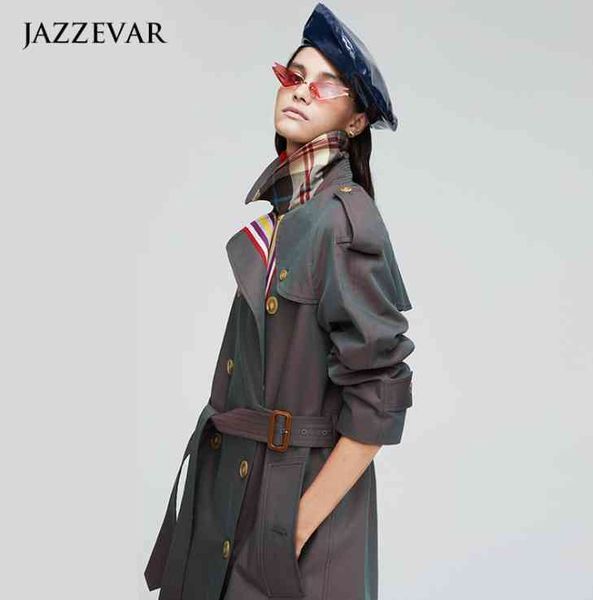 

women's trench coats color double striped women's blouse european and american female british trench, Tan;black