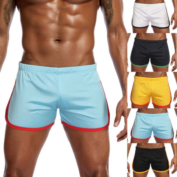 

men new nylon mesh sports plate corner athletics broek shorts purchase effects color compression short for male 2019, White;black