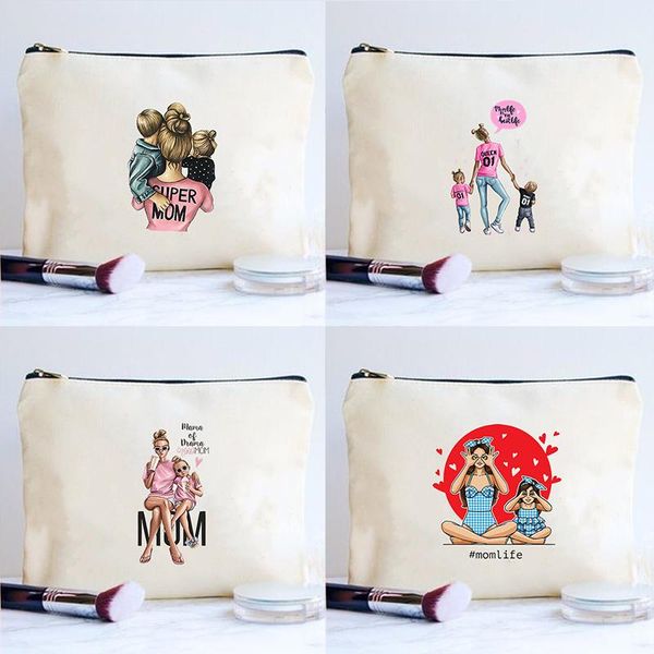

cosmetic bags & cases super mom life print bag fashion women makeup cosmetics organizer for travel lady tote wash toiletry pouch