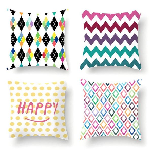 

pillow case geometric striped cushion cover soft throw decorative sofa pillowcase