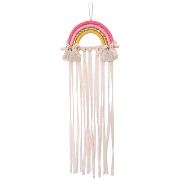 

tapestries korean rainbow hairpin holder wall hanging hair clip bows accessories storage belt organizer hanger girl room tapestry